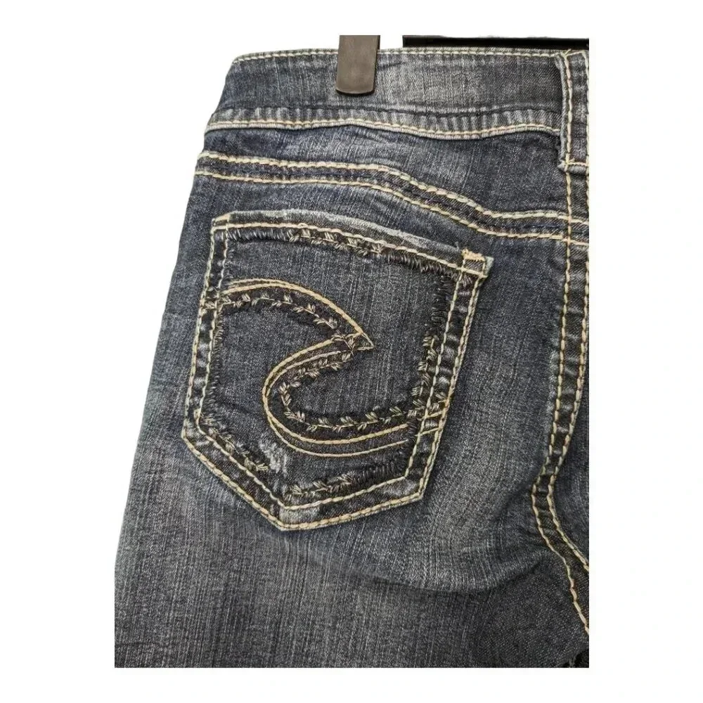 Silver Suki Womens Size W29/L32 Mid Straight Leg Stretchy Jeans Dark Wash - Picture 6 of 15